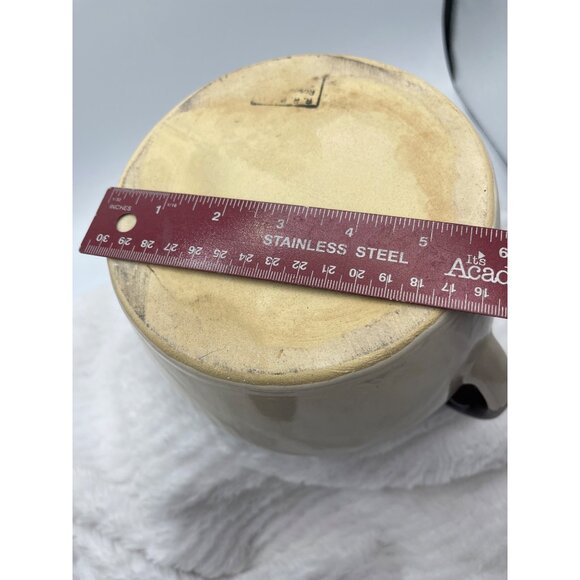Vintage Roseville Ransbottom RRP McCoy Two Tone Stoneware Bean Pot Crock Lid & H - Picture 14 of 16